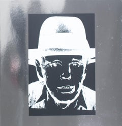 Reproductive print after Warhol, Joseph Beuys, on Heavy Silver Metallic Paper