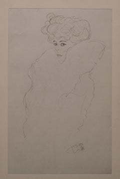Portrait Sketch: Lady with Boa (Red and White Tinted) - Niyoda Paper