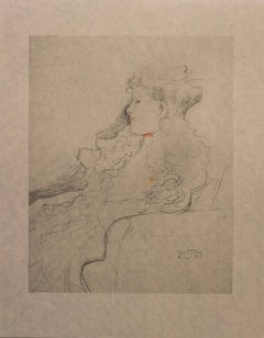 Antique Portrait Sketch: Lady with Ruff (Red and White Tinted) - Niyoda Paper