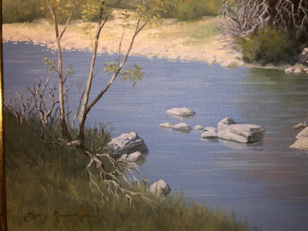Texas Landscape - Brown Landscape Painting by Joe G Russell