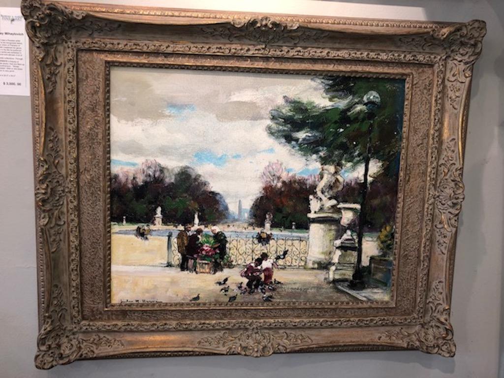 Paris Park - Painting by Jules Herve