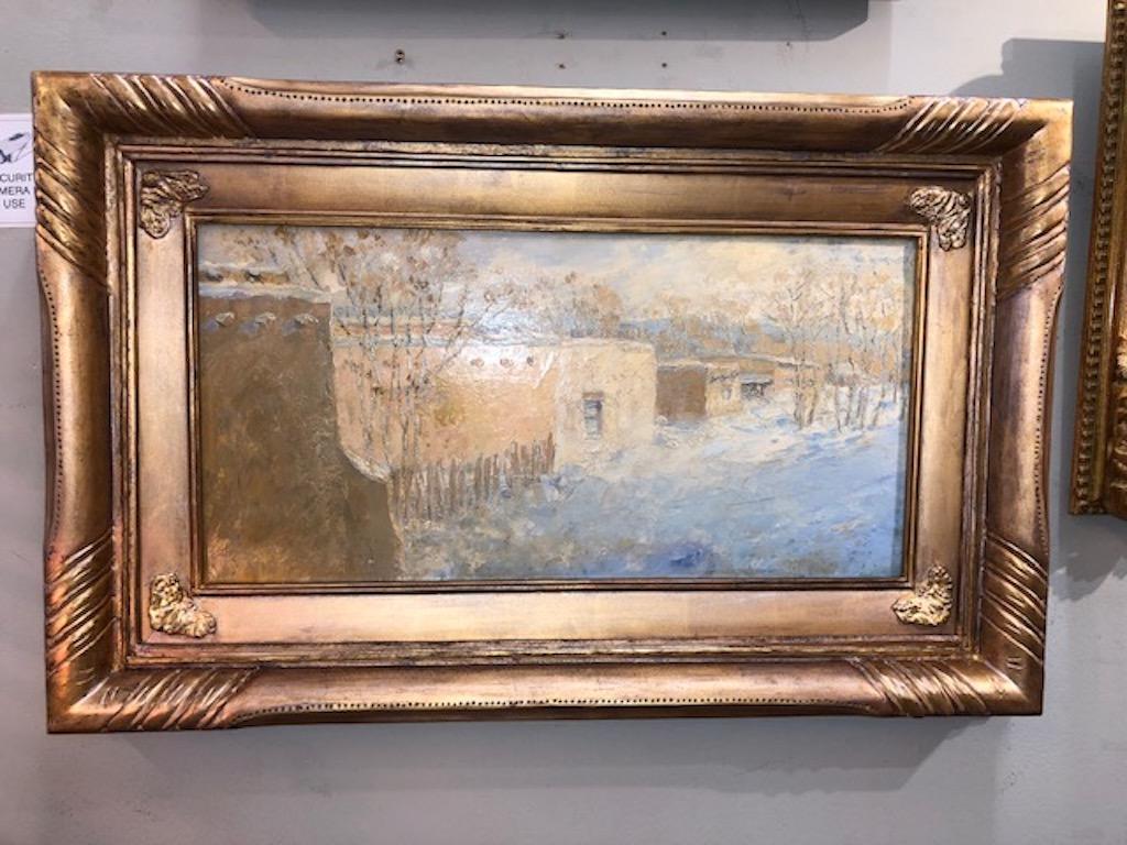 Winter Landscape - Painting by Oil painting signed 