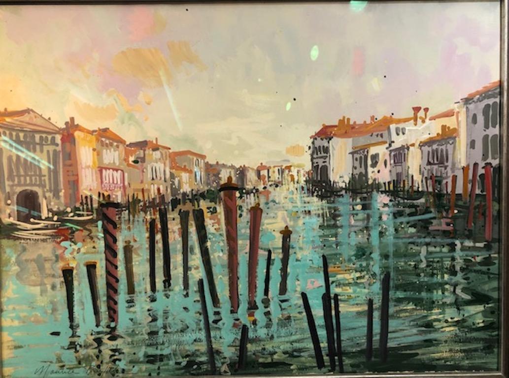 Venetian Scene - Other Art Style Painting by Maurice Buffet
