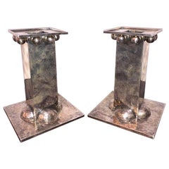 Silver plated French Candle Holders done by Jean Despres
