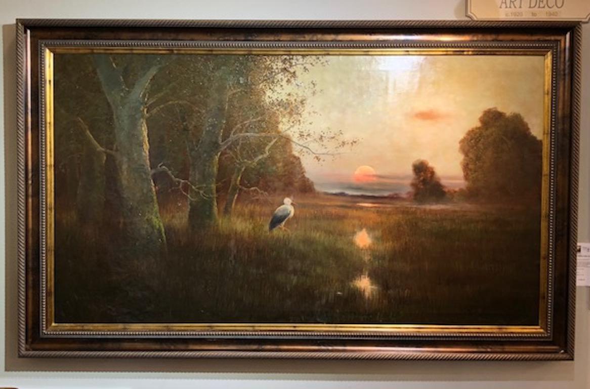 Sunset in the Marsh - Painting by Bela von K. Spanyi 