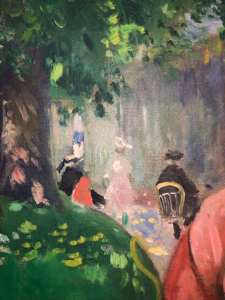 Lady in a Garden - Impressionist Painting by François Gall