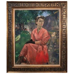 Dama en un jardín