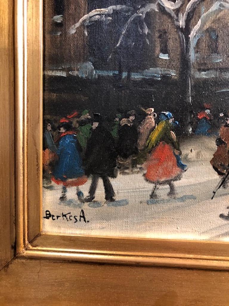 Berkes, Antal ( 1874-1938)   

  Antal Berkes was a Hungarian painter, born in Budapest, Hungary. He lived in Paris for some time and produced cityscapes there as well as similar street scenes of Budapest and Vienna.

“ Yellow Tram”, c. 1910
Oil on