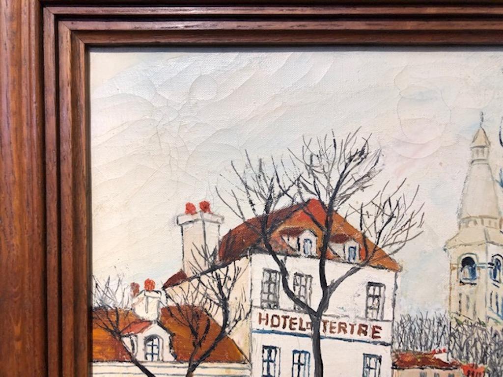 Elisee Maclet ( 1881-1962)

   Very well  listed French artist. Studied in Paris, was influence by many famous artists. 

  “ Hotel du Tertre”, c. 1930s

Oil on canvas, signed lower left

17.5”h x 21”w, overall size is 25” x 28”
