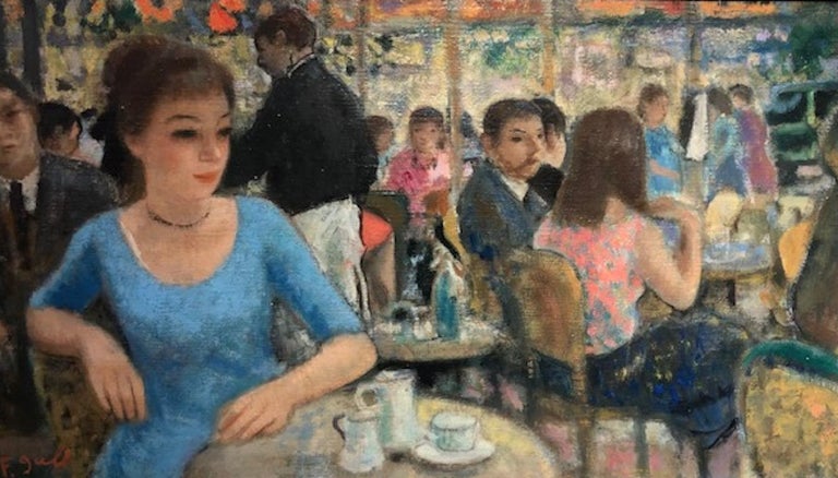 At the Cafe - Painting by François Gall