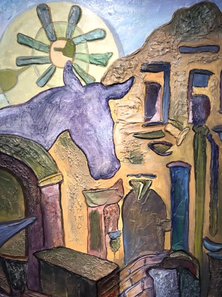 Texas History - Brown Landscape Painting by Diane Woodruff