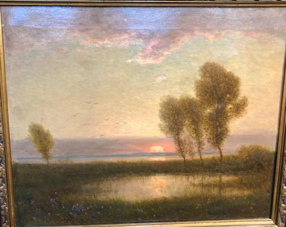 Countryside sunset - Other Art Style Painting by Artur Tolgyessy