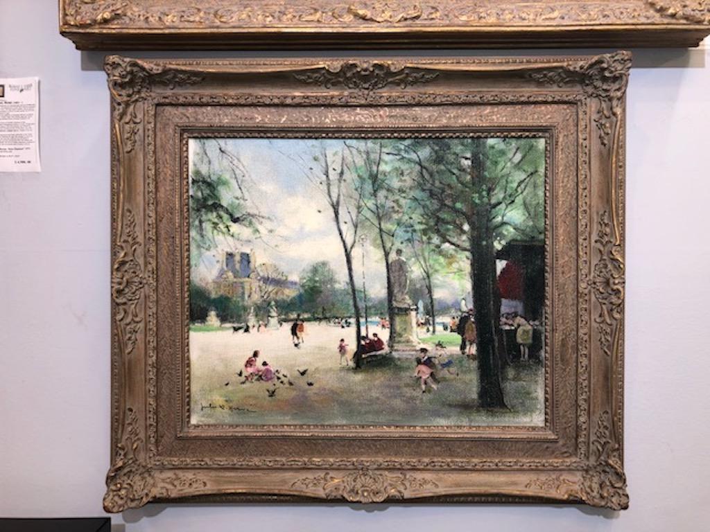 Children Playing - Painting by Jules Herve