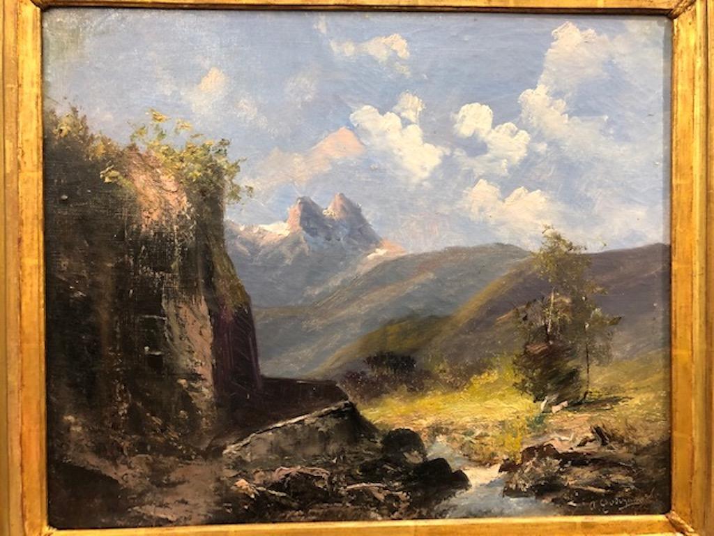 Mountain Creek Mountain Creek  - Autres styles artistiques Painting par Alfred Godchaux (1835-1895)