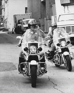 Vintage Erik Estrada and Larry Wilcox of "CHiPs" on Motorcycles Fine Art Print