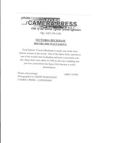 Victoria Beckham Vintage Original Photograph