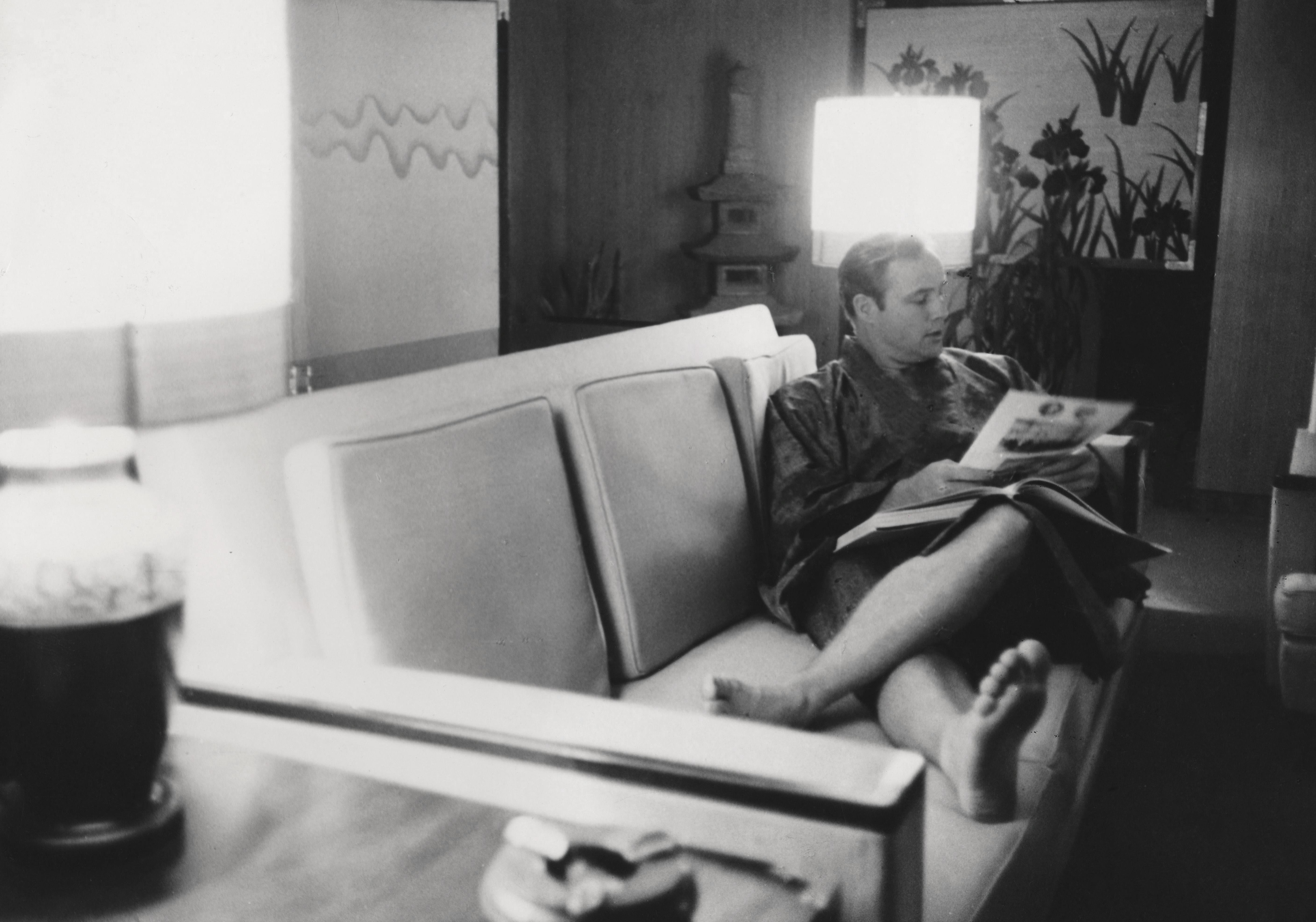 Ray Falko Portrait Photograph - Marlon Brando Relaxing on Couch Fine Art Print