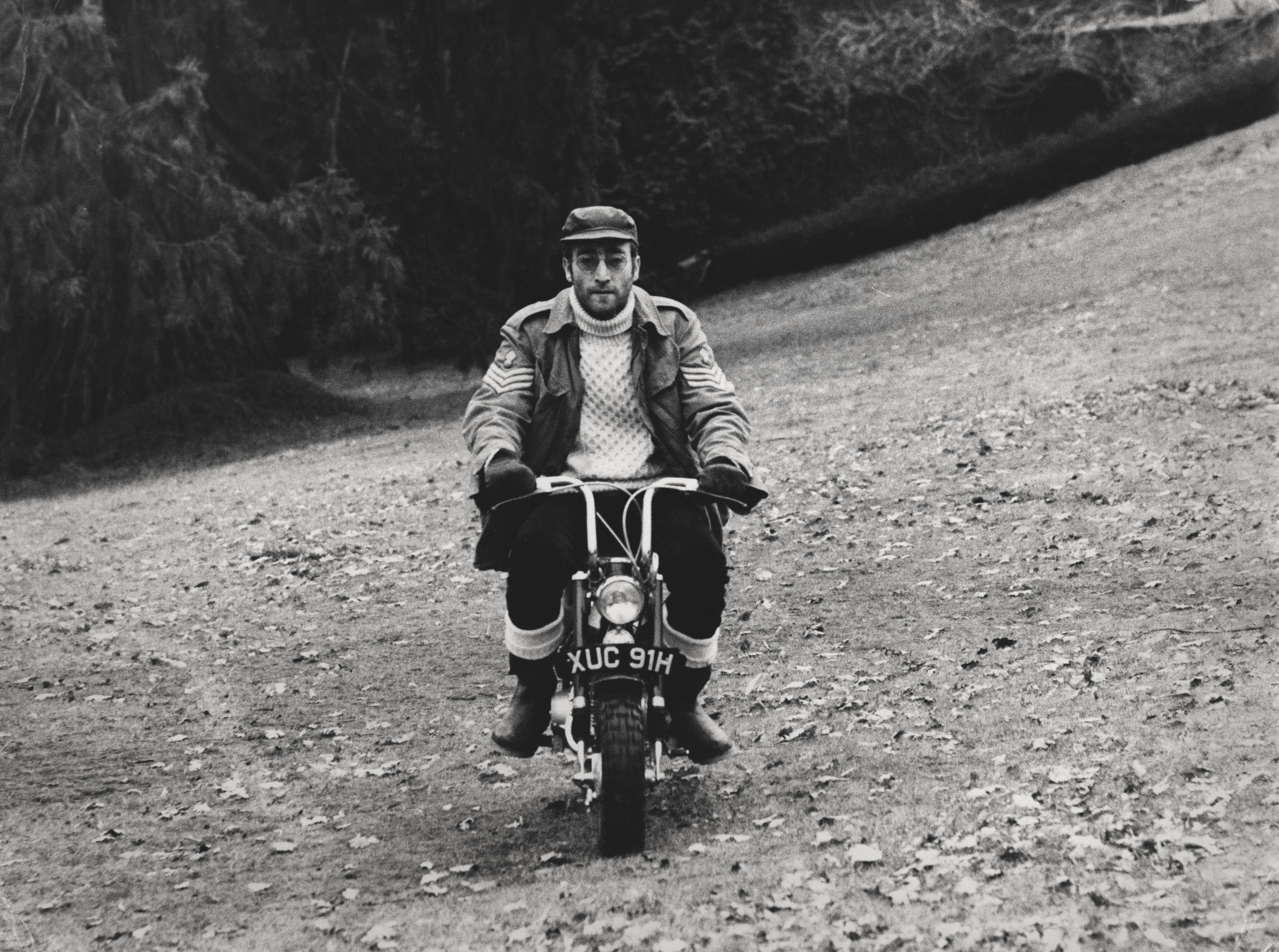 Richard Dillelo Portrait Photograph - John Lennon on Motorbike Fine Art Print