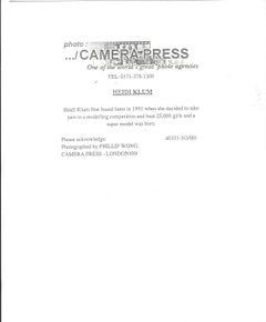 Heidi Klum in Feathers Vintage Original Photograph