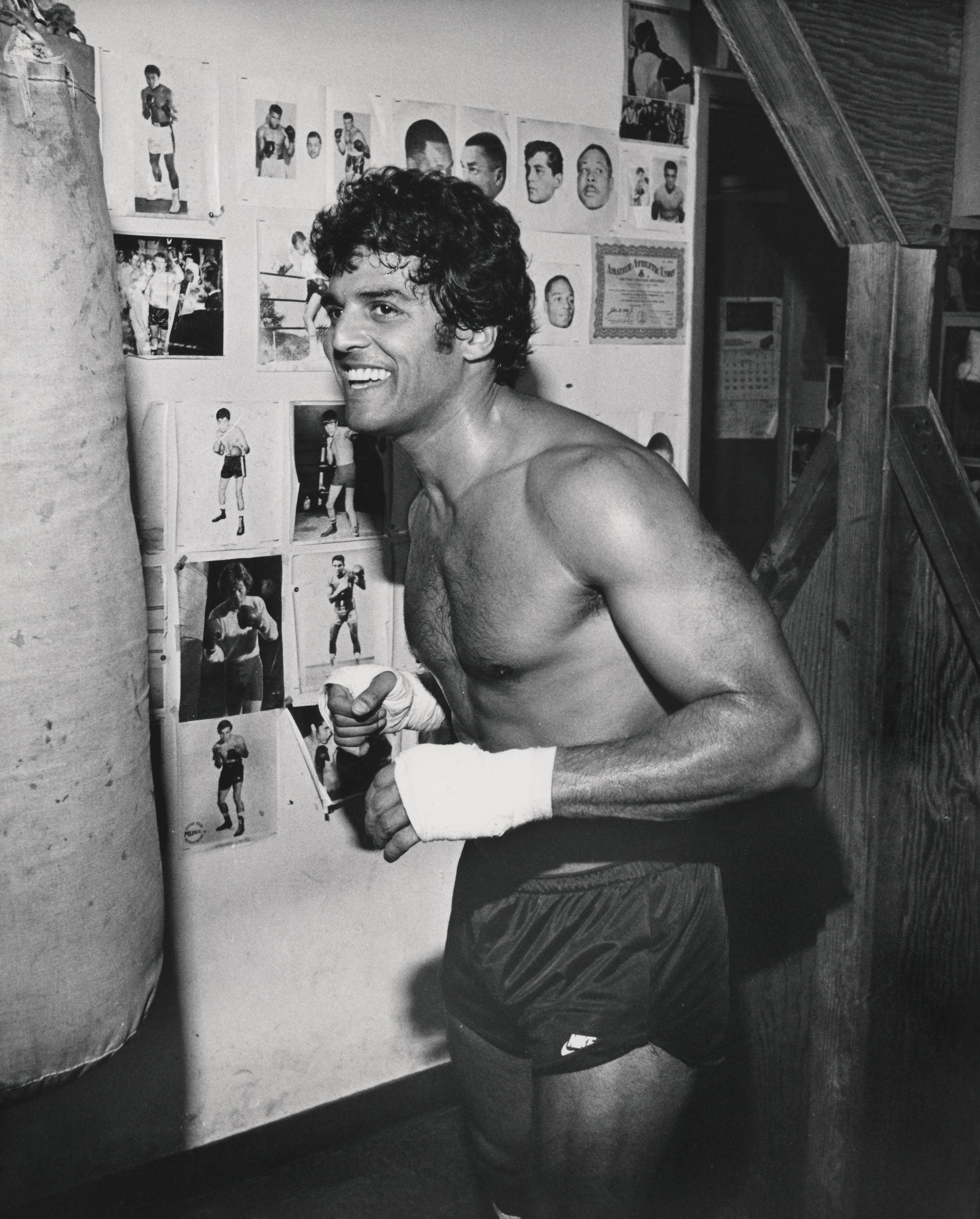 Ralph Dominguez Portrait Photograph - Erik Estrada of "CHiPs" Boxing II Globe Photos Fine Art Print
