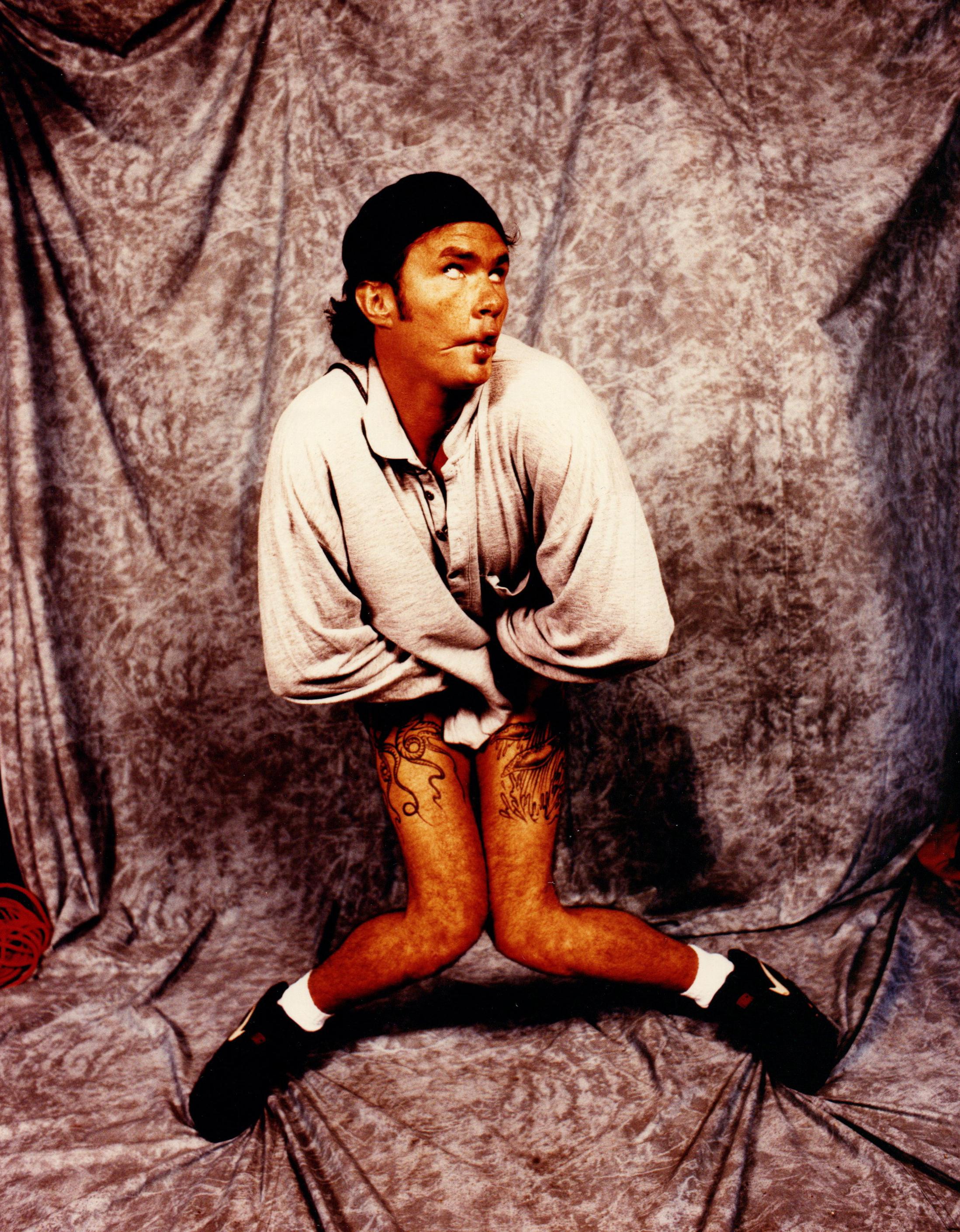 Paul Beauchemin Portrait Photograph - Chad Smith of Red Hot Chili Peppers Comical Portrait Vintage Original Photograph