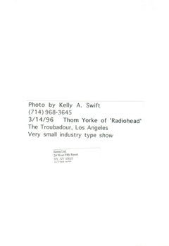 Thom Yorke of Radiohead Singing Up Close Vintage Original Photograph