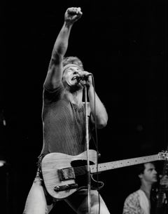 Bruce Springsteen Performing with Fist in the Air Vintage Original Photograph