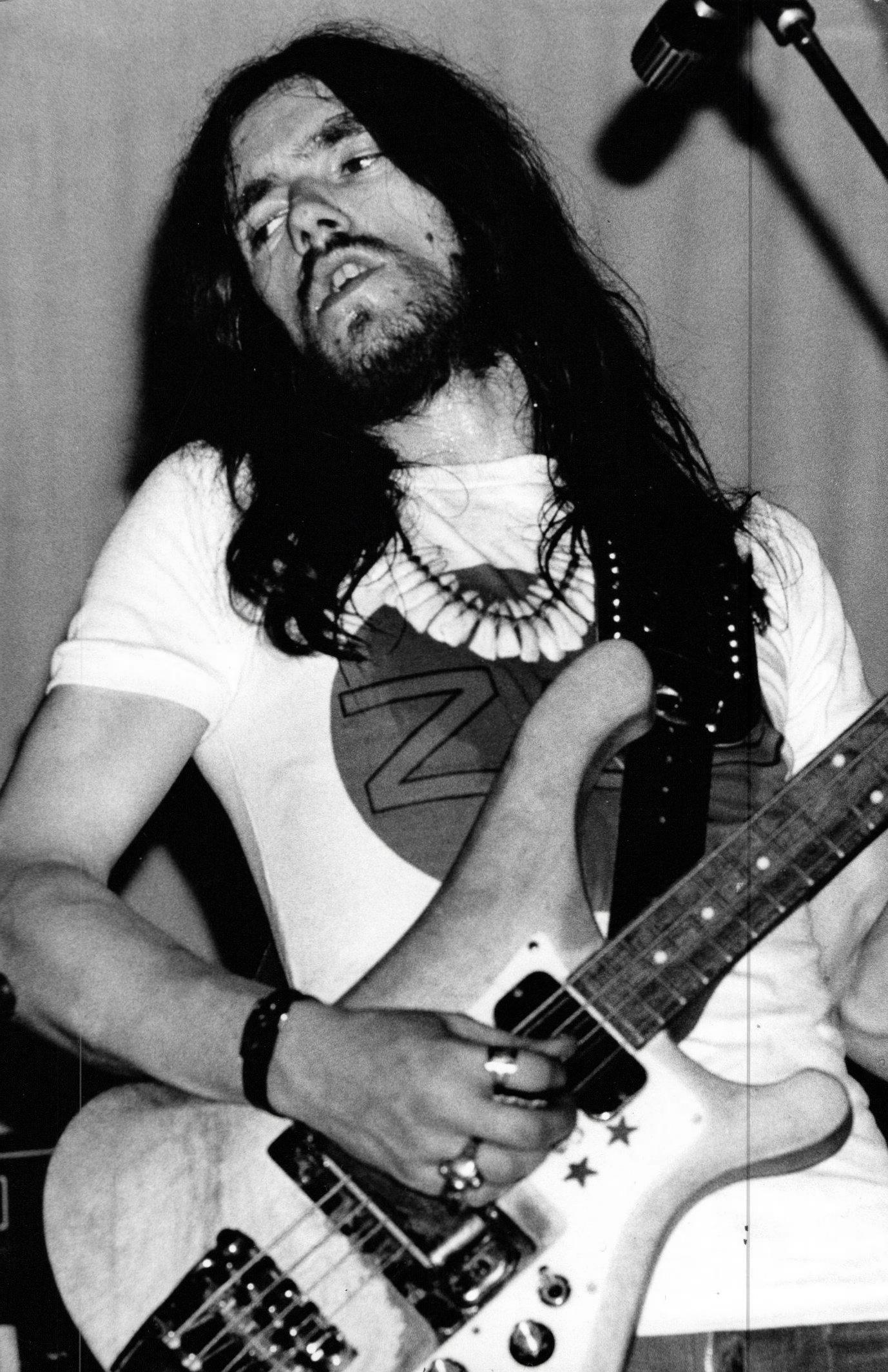 Pieter Mazel Portrait Photograph – Lemmy Kilmister of Motörhead Playing Guitar Vintage Original Photograph
