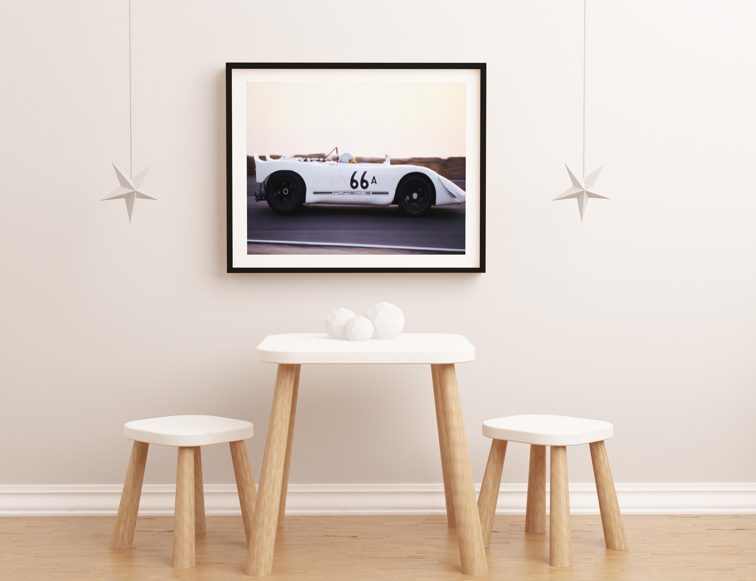 Steve McQueen Racing in Porsche Globe Photos Fine Art Print For Sale 1