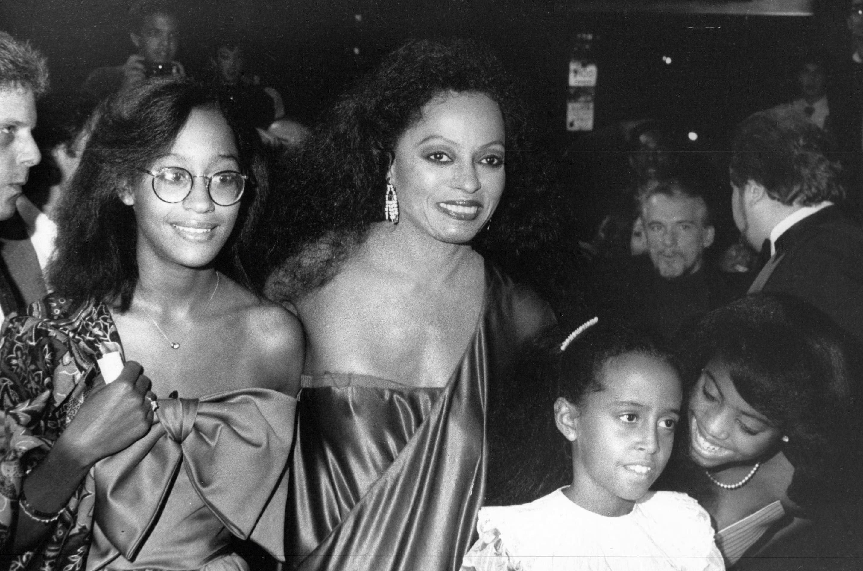 Chase Roe Black and White Photograph - Diana Ross Candid with Daughters Vintage Original Photograph