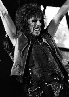 Alice Cooper Performing with Big Smile Retro Original Photograph