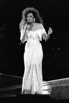Diana Ross Performing in White Gown Vintage Original Photograph