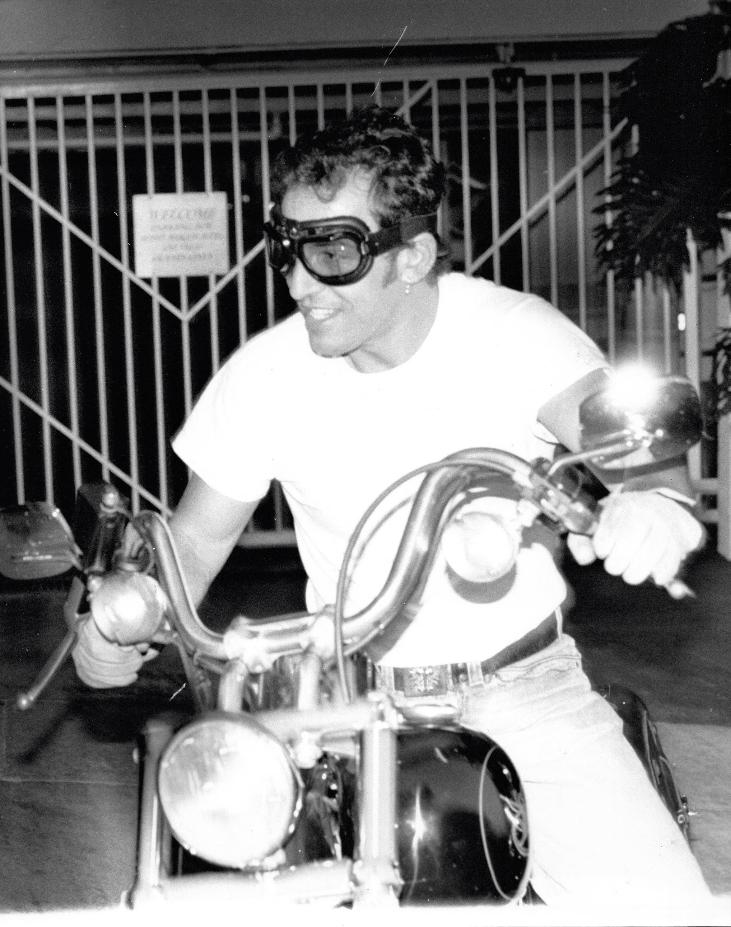 Michele Matz Portrait Photograph - Bruce Springsteen on Motorcycle Vintage Original Photograph