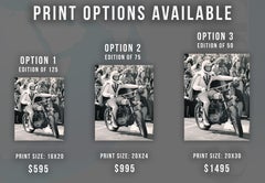 Evel Knievel on Motorbike Globe Photos Fine Art Print