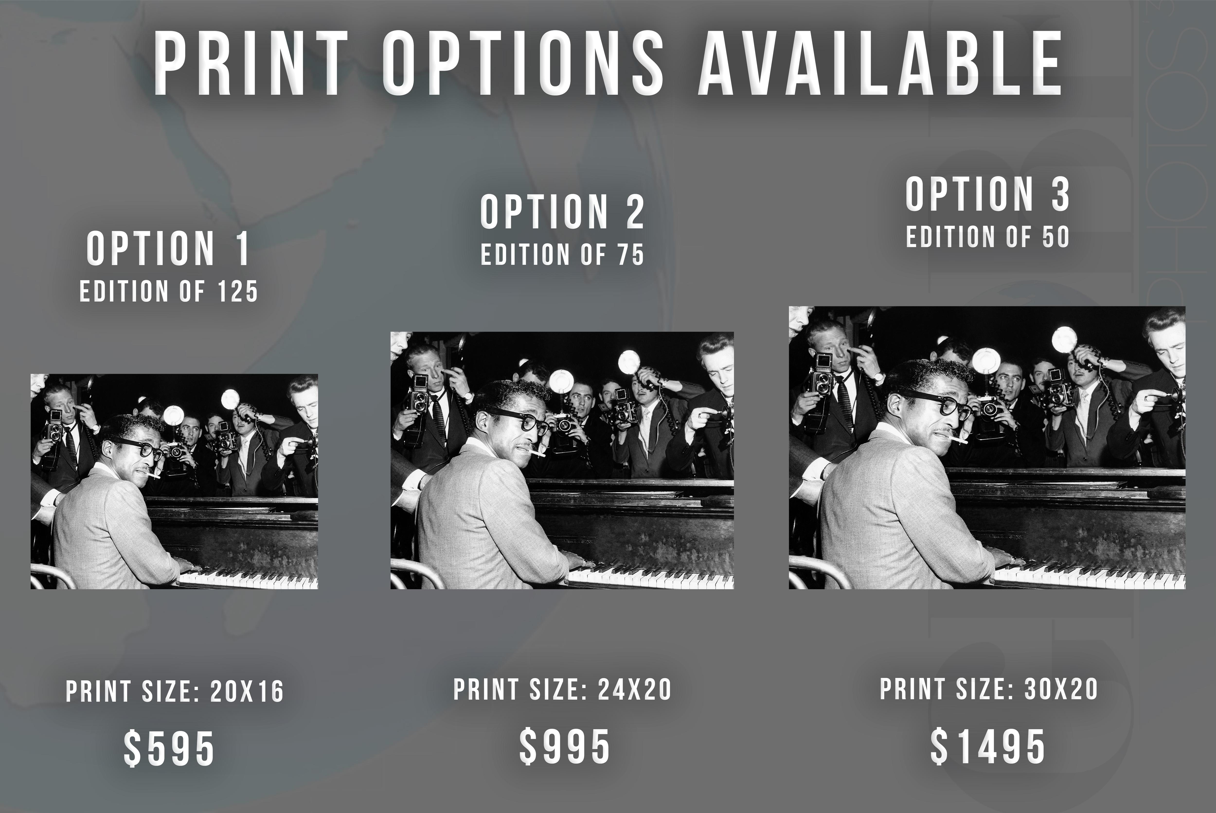 Sammy Davis Jr. with Paparazzi Globe Photos Fine Art Print - Photograph by Roy Cummings