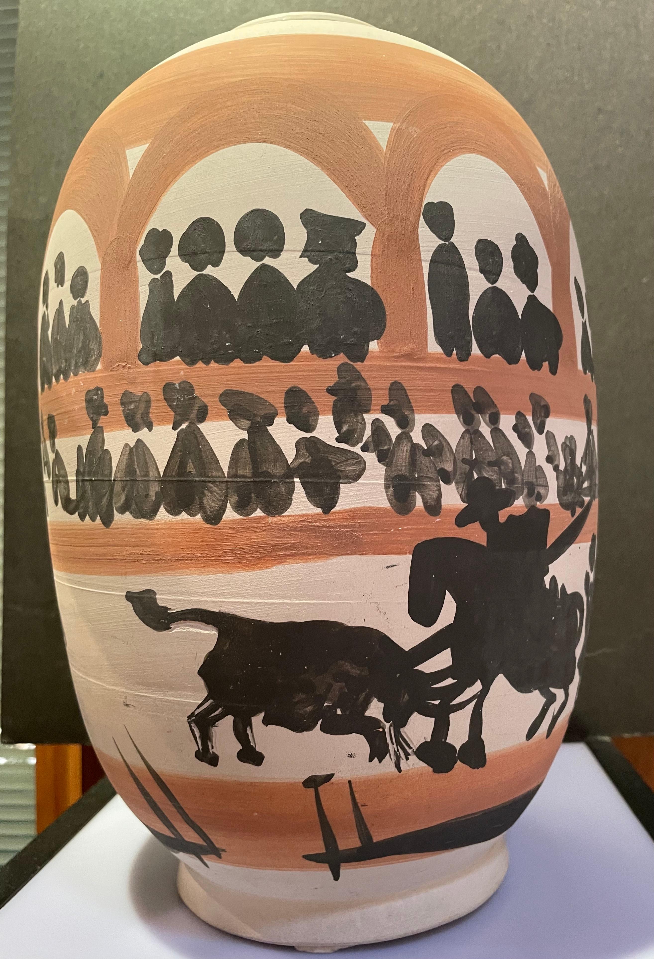 Pablo Picasso: „Arena“, original getuftete Vase