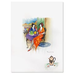 Itzchak Tarkay (1935-2012), Original Watercolor Painting on Paper