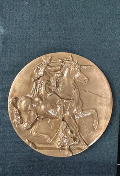 Salvador Dalí, médaillon en bronze "De Draeger" avec livre