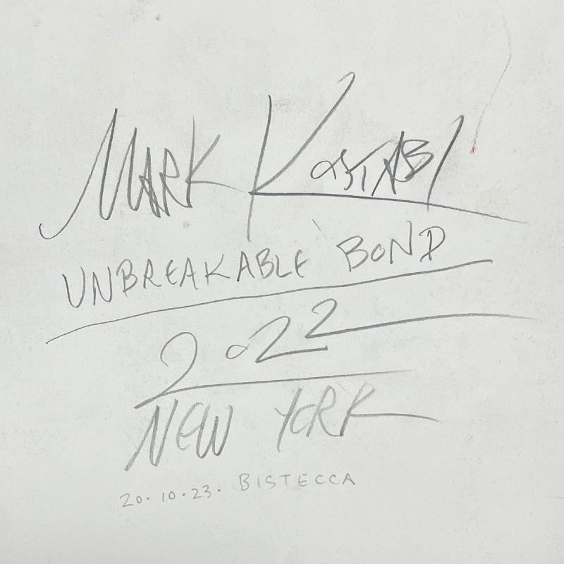 Unbreakable Bond, dessin original sur papier encadré - Art de Mark Kostabi