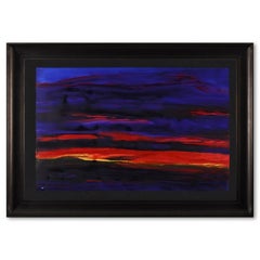 Wyland, "Astratto" Pittura ad acquerello originale incorniciata (36,5" x 51,5")