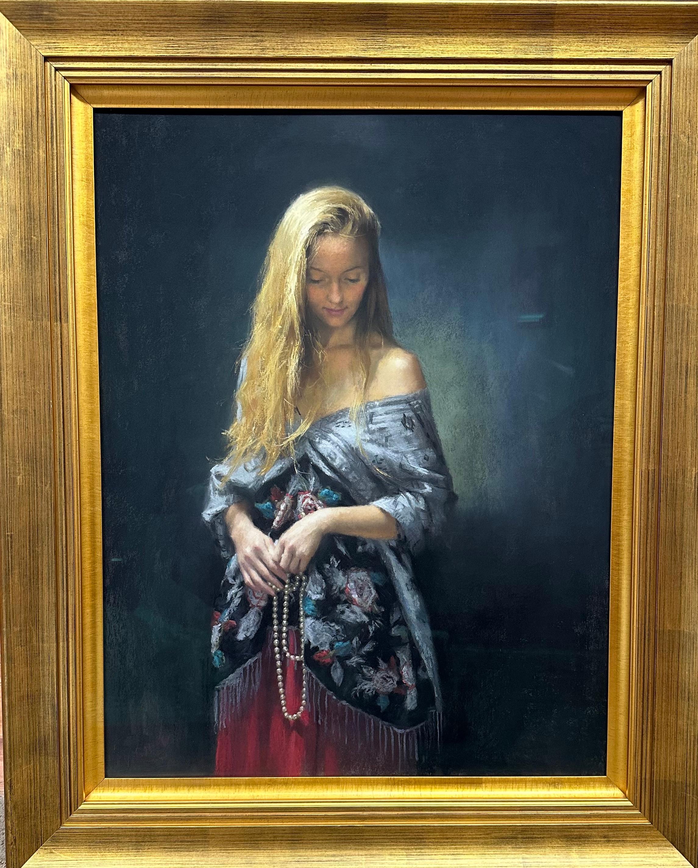 Vincent Romero, Pensierosità,  pastello originale - Art di Vincente Romero Redondo