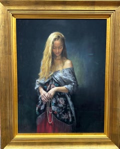 Vincente Romero, La reflexión,  pastel original