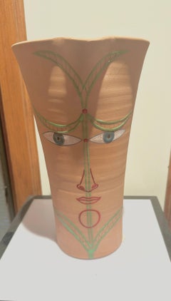 Jean Cocteau, "L'Homme Fleur, " ceramic pitcher, signed