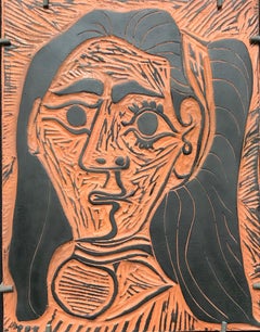 Pablo Picasso, Fluffy-haired Woman, clay plaque