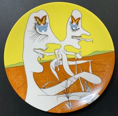 Salvador Dali, Papillons de l'anti-matiere, Limoges porcelain plate