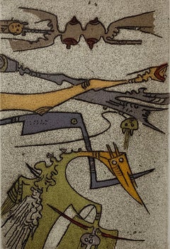 Wifredo Lam, "La Nuit le Loup Sort de l'ombre, " etching 