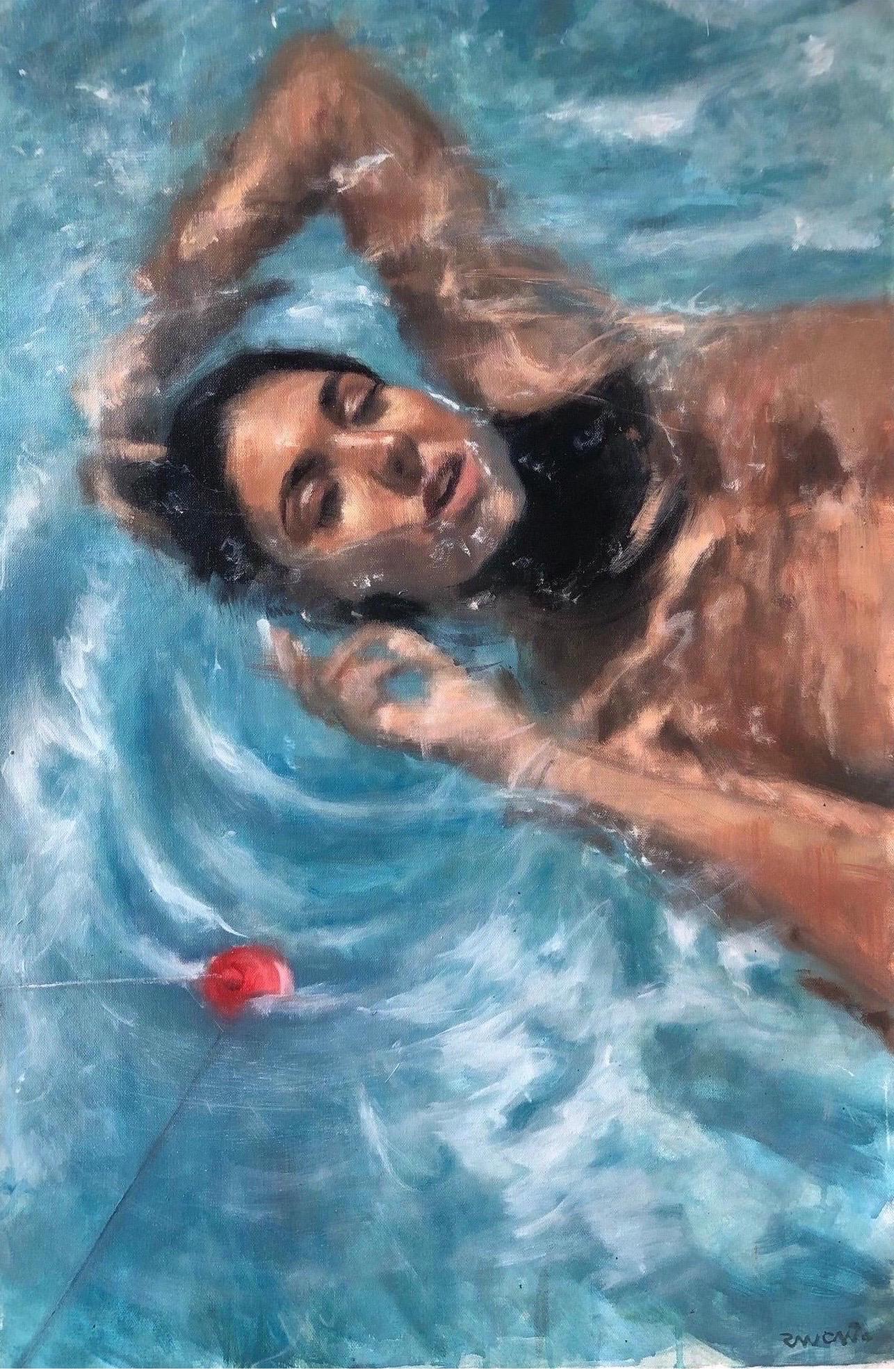 Carlos Antonio Rancano Figurative Painting - Oil on Canvas Titled "Catch of the Day”