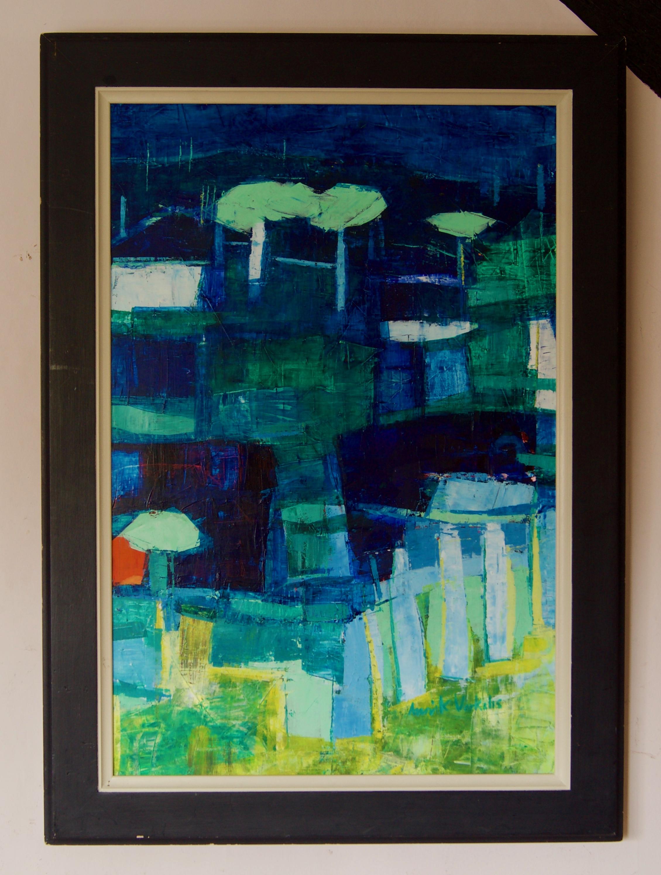 Abstract Landscape - Late 20th Century Acrylic Painting by Amrik Varkalis

Amrik Varkalis trained at The Manchester School of Art in the 1970's. She employs her complete understanding of colour and form, to create lush abstract landscapes and still