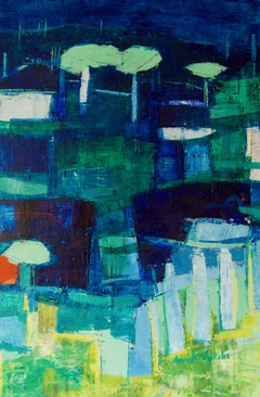 Abstract Landscape - Late 20th Century Acrylic Painting by Amrik Varkalis