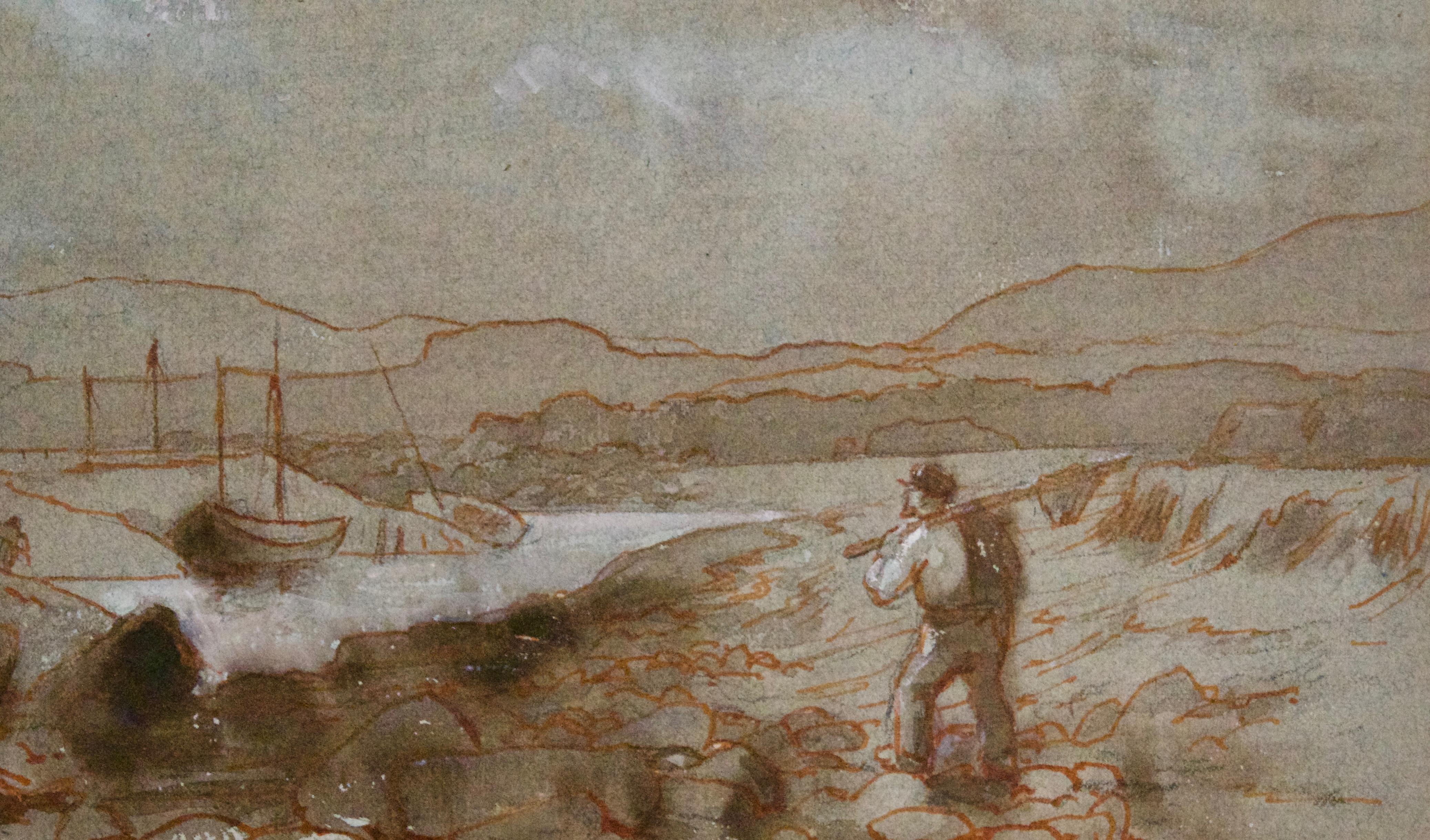 Paysage de campagne - Peinture de campagne de la fin du XIXe siècle par Lewis George Fry en vente 2
